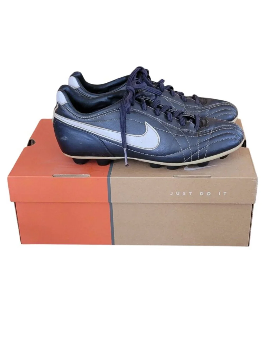 Nike Tiempo Natural VT Soccer Cleats Women's Size 9 Gray Blue FG 312736-051